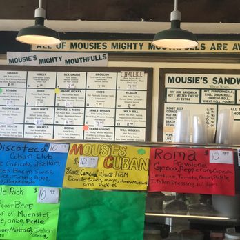 Mousies Deli menu 1